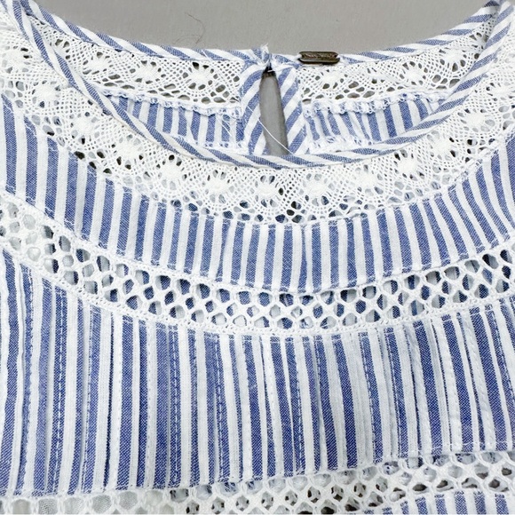 FREE PEOPLE striped crochet lace embroidered dress, M. - Picture 9 of 11